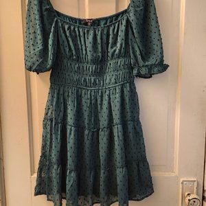 mini dress with puff sleeves